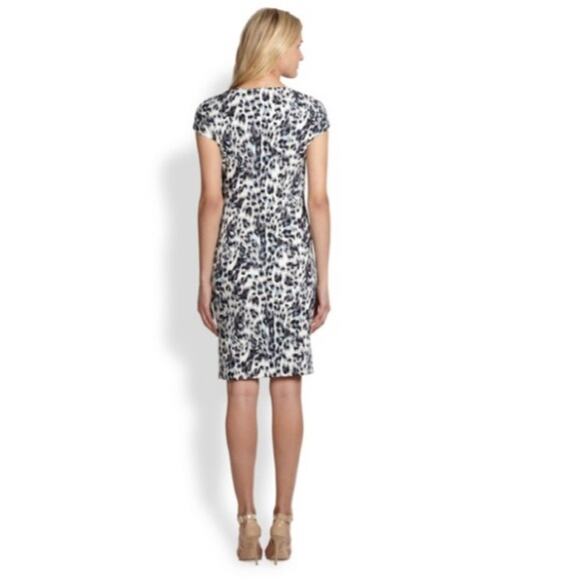 Hugo Boss ruched jersey leopard print dress - Picture 2 of 9